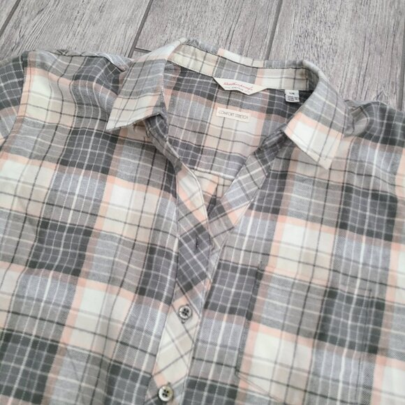 Weatherproof Vintage Soft Comfort Stretch Plaid Button Front Shirt Size Large - Picture 5 of 13